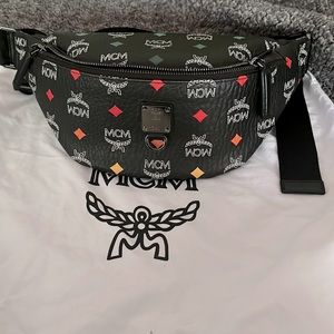 Multicolor Stark MCM monogram LEATHER bum bag